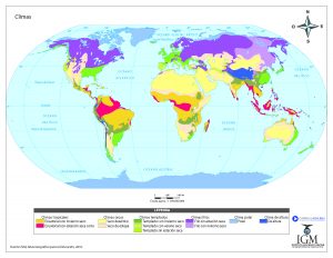 Mapa zonas climáticas de La tierra